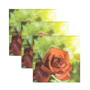 Servetele cu Model Floral de Masa Pachet 10 Buc Trandafir Rosu din Gradina Mea 33x33 cm