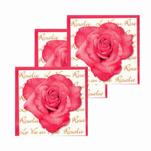 Încărcați imaginea în Galerie, Servetele de Masa cu Flori Pachet 10 Buc Trandafir Roz La Vie en Rose