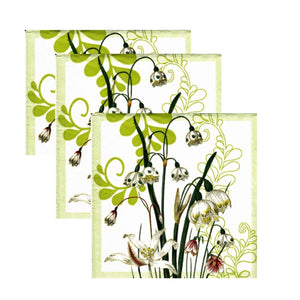 Servetele cu Model Floral de Masa Flori Ghiocei de Vara Pachet 10 Buc
