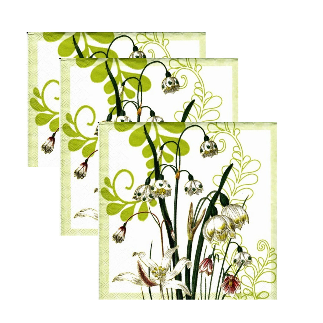 Servetele cu Model Floral de Masa Flori Ghiocei de Vara Pachet 10 Buc