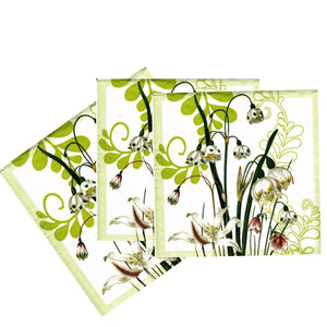 Servetele cu Model Floral de Masa Flori Ghiocei de Vara Pachet 10 Buc