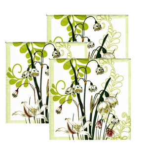 Servetele cu Model Floral de Masa Flori Ghiocei de Vara Pachet 10 Buc