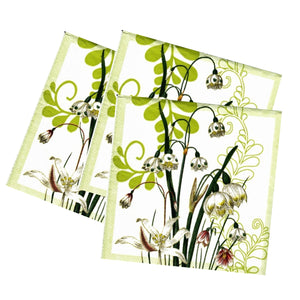 Servetele cu Model Floral de Masa Flori Ghiocei de Vara Pachet 10 Buc