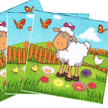 Încărcați imaginea în Galerie, Servetele Decorative de Masa cu Paste Pachet 10 Buc Oita Fetita in Iarba 33x33 cm