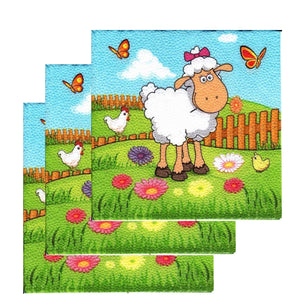 Servetele Decorative de Masa cu Paste Pachet 10 Buc Oita Fetita in Iarba 33x33 cm