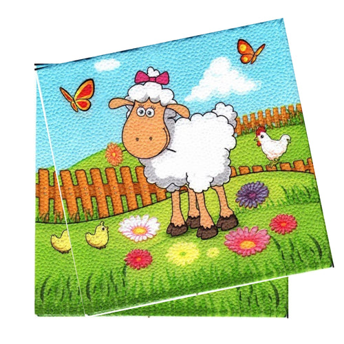 Servetele Decorative de Masa cu Paste Pachet 10 Buc Oita Fetita in Iarba 33x33 cm