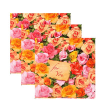 Încărcați imaginea în Galerie, Servetele cu Model Floral de Masa Dragoste Pachet 10 Buc Pink and Orange Roses For You 33x33 cm