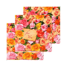 Încărcați imaginea în Galerie, Servetele cu Model Floral de Masa Dragoste Pachet 10 Buc Pink and Orange Roses For You 33x33 cm
