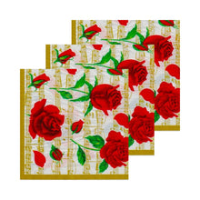 Încărcați imaginea în Galerie, Servetele de Masa cu Dragoste Pachet 10 Buc Trandafiri Rosii pe Partitura 33x33 cm