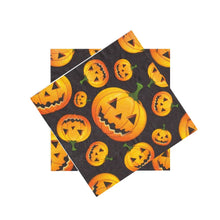Încărcați imaginea în Galerie, Servetele Decorative de Masa cu Globuri de Halloween Pachet 10 Dovleci Freaky Horror Portocalii 33x33 cm Vrajitoare