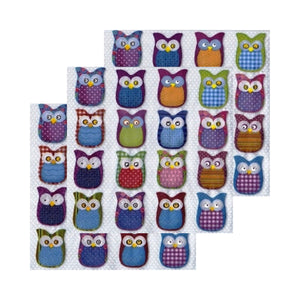 Servetele de Masa cu Pasari Pachet 10 Buc Bufnite Multicolore 33x33 cm