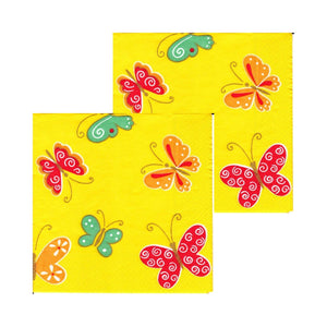 Servetele de Masa cu Insecte Pachet 10 Buc Fluturi Multicolori 33x33 cm