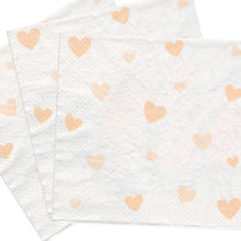 Încărcați imaginea în Galerie, Servetele Decorative de Masa Set 10 buc de Botez Botosei Fetita Crem cu Orhidee 33x33 cm Papucei 33x33 cm Inimi