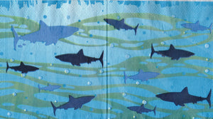 Servetele de Masa cu Animale Pachet 10 Buc Shark Rechin Albastru 33x33 cm