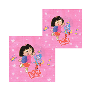 Servetele Decorative de Petrecere Party Set 10 bucati Disney Dora Exploratoarea the Explorere Happy si Maimuta Boots 33x33 cm