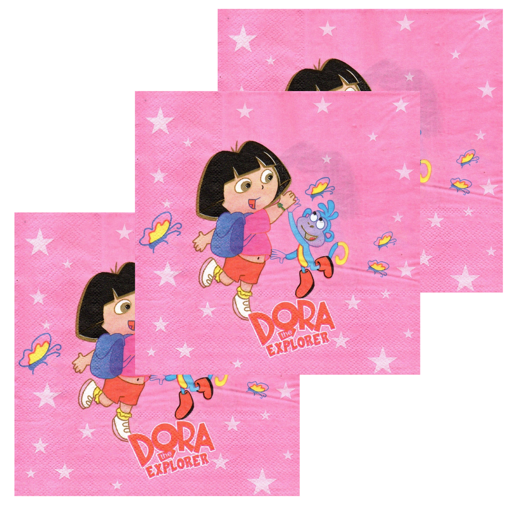 Servetele Decorative de Petrecere Party Set 10 bucati Disney Dora Exploratoarea Happy si Maimuta Boots 33x33 cm
