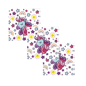 Servetele Decorative de Petrecere Party Set 10 bucati 33x33 cm Fetite Roz Stars cu Stelute Inorog