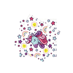 Servetele Decorative de Petrecere Party Set 10 bucati 33x33 cm Fetite Roz Stars cu Stelute Curcubeu Rainbow