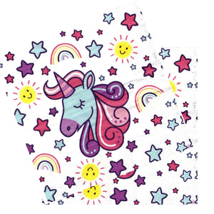 Servetele Decorative de Petrecere Party Set 10 bucati 33x33 cm Fetite Roz Stars cu Stelute petrecerei Aniversari