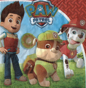 Servetele Decorative de Petrecere Red Paw Patrol Patrula Catelusilor Ryder, Rubble si Marshall 10 buc Party Petrecere 33x33 cm fete Aniversari