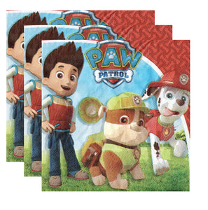 Servetele Decorative de Petrecere Red Paw Patrol Patrula Catelusilor Ryder, Rubble si Marshall 10 buc Party Petrecere 33x33 cm Aniversari Copii