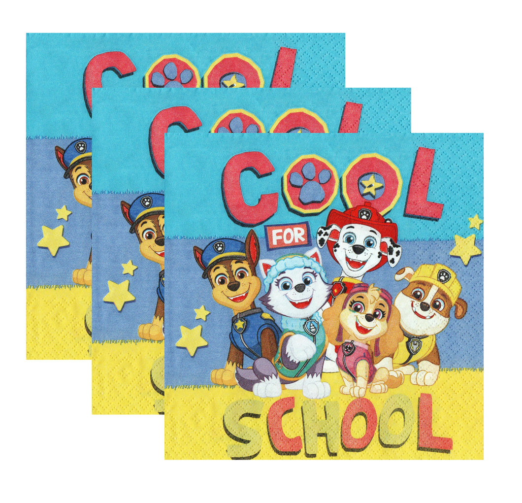 Servetele Decorative de Petrecere Party Cool for School Paw Patrol Patrula Catelusilor 8 buc Party Petrecere 33x33 cm Copii Aniversari