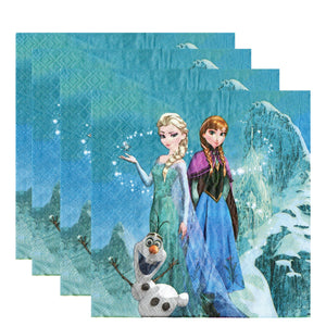Servetele Decorative de Petrecere Party Set 10 bucati Frozen Regatul de Gheata Regina Elsa Printesa Ana Olaf 10 buc Copii Aniversare 33x33 cm Baieti