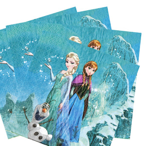 Servetele Decorative de Petrecere Party Set 10 bucati Frozen Regatul de Gheata Regina Elsa Printesa Ana Olaf 10 buc Copii Aniversare 33x33 cm Copii