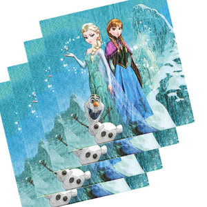 Servetele Decorative de Petrecere Party Set 10 bucati Frozen Regatul de Gheata Regina Elsa Printesa Ana Olaf 10 buc Copii Aniversare 33x33 cm