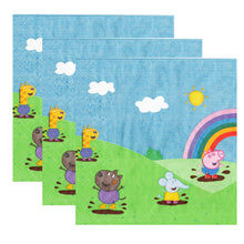 Încărcați imaginea în Galerie, Set Servetele Party Disney Peppa Pig Rainbow George Mummy Daddy 10 buc Aniversari Petreceri Baieti 33x33 cm