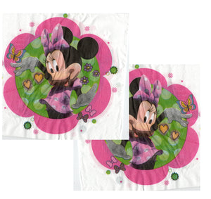 Servetele Decorative de Petrecere Party Set 10 bucati 33x33 cm Disney Fetite Minnie Mouse Pink Flower de Masa