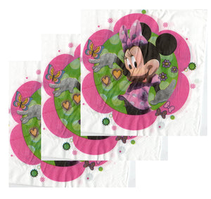 Servetele Decorative de Petrecere Party Set 10 bucati 33x33 cm Disney Fetite Minnie Mouse Pink Flower Copii Baieti Fete 