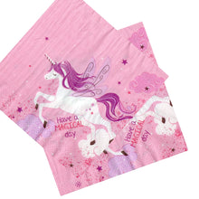 Încărcați imaginea în Galerie, Servetele Decorative de Petrecere Party Set 10 bucati 33x33 cm Disney Fetite Unicorn Inorog Roz Have a Magical Day