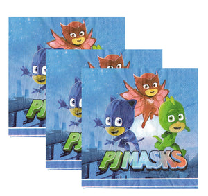 Servetele Decorative de Masa Party Petrecere cu PJ Masks Eroi in Pijamale Gekko Catboy Owlette 10 buc Petrecere 33x33 cm Supereoi Baieti Copii