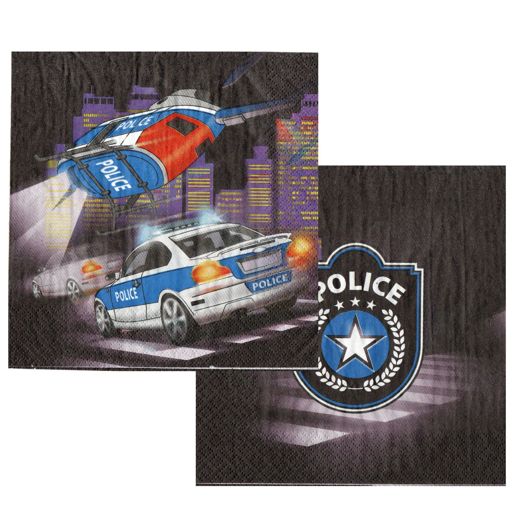 Servetele Decorative de Masa Party Petrecere cu Supereroi Politia Politie Police Politist Copii Baieti 33x33 cm 10 buc
