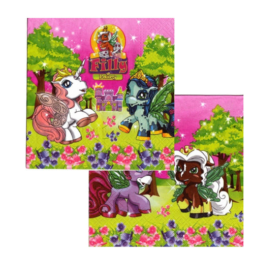 Servetele Decorative de Petrecere Party Set 10 bucati Disney Filly Fairy Unicorni 10 buc Copii Aniversare Petrecere 33x33 cm