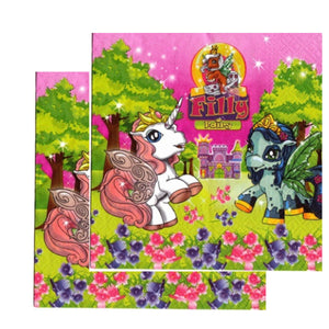 Servetele Decorative de Petrecere Party Set 10 bucati Disney Filly Fairy Unicorni 10 buc Copii Aniversare Petrecere 33x33 cm Petreceri