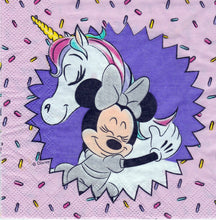 Încărcați imaginea în Galerie, Servetele Decorative de Petrecere Party Set 10 bucati Disney Minnie Mouse si Unicornul Auriu 10 buc Copii Aniversare Petrecere 33x33 cm