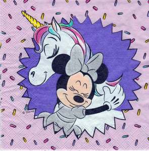 Servetele Decorative de Petrecere Party Set 10 bucati Disney Minnie Mouse si Unicornul Auriu 10 buc Copii Aniversare Petrecere 33x33 cm