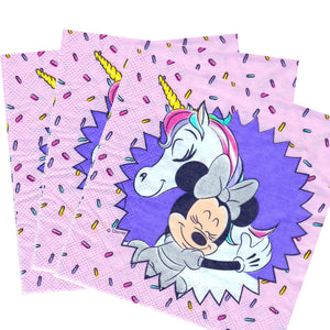 Servetele Decorative de Petrecere Party Set 10 bucati Disney Minnie Mouse si Unicornul Auriu 10 buc Copii Aniversare Petrecere 33x33 cm Petreceri Fetite