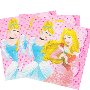 Servetele Party Printese Disney Rapunzel Aurora Cenusareasa Belle Frumoasa si Bestia 10 buc Party Petrecere 33x33 cm