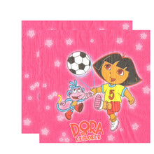 Încărcați imaginea în Galerie, Servetele Decorative de Petrecere Party Set 10 bucati Disney Dora Exploratoarea Boots si Fotbal 33x33 cm