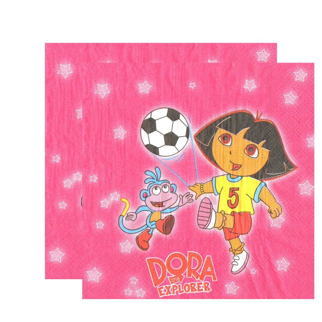 Servetele Decorative de Petrecere Party Set 10 bucati Disney Dora Exploratoarea Boots si Fotbal 33x33 cm