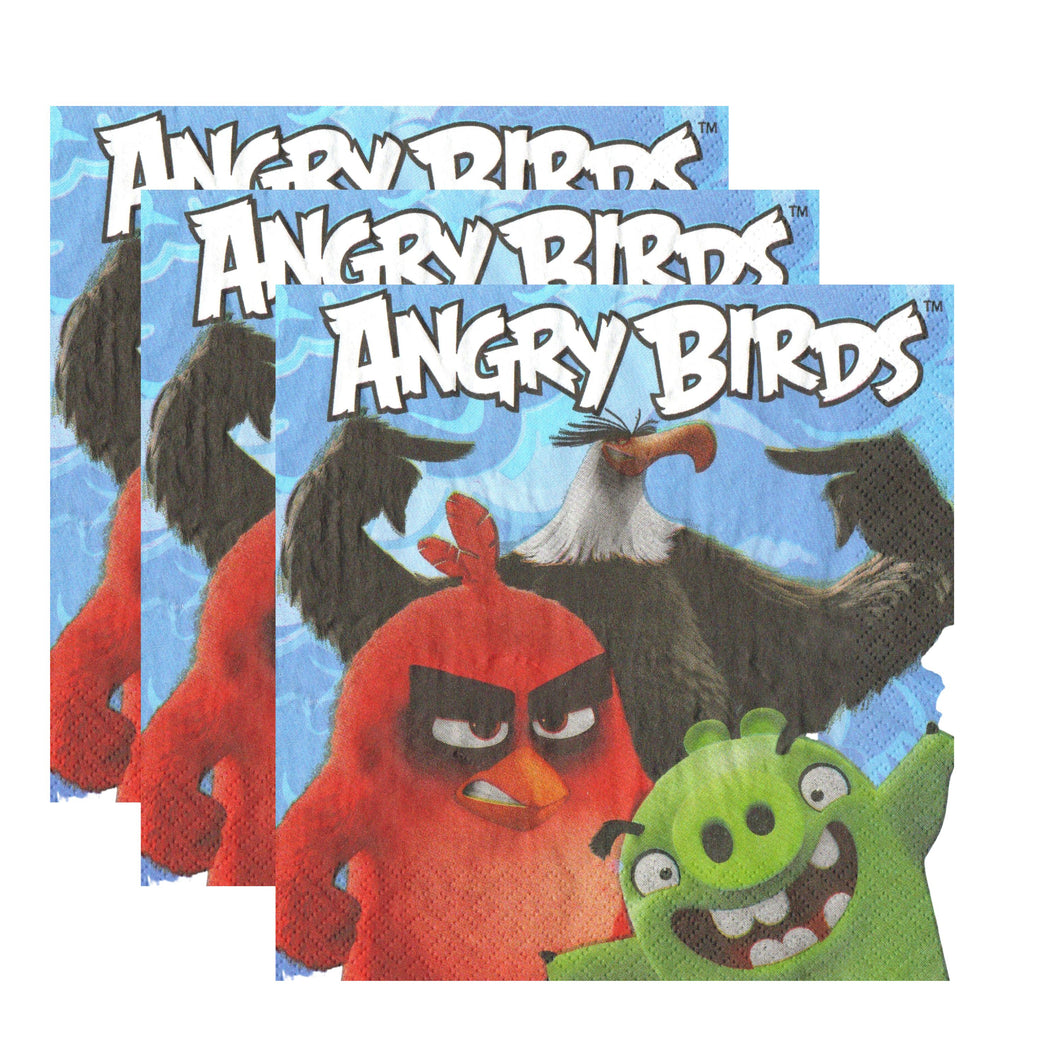 Servetele Decorative de Petrecere Party Set 10 bucati 33x33 cm Angry Birds Pasari Furioase Red and Green Rosu si Verde