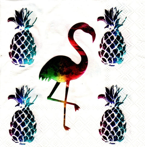 Servetele de Masa cu Fructe Pachet 10 Buc Pasare Flamingo Multicolor