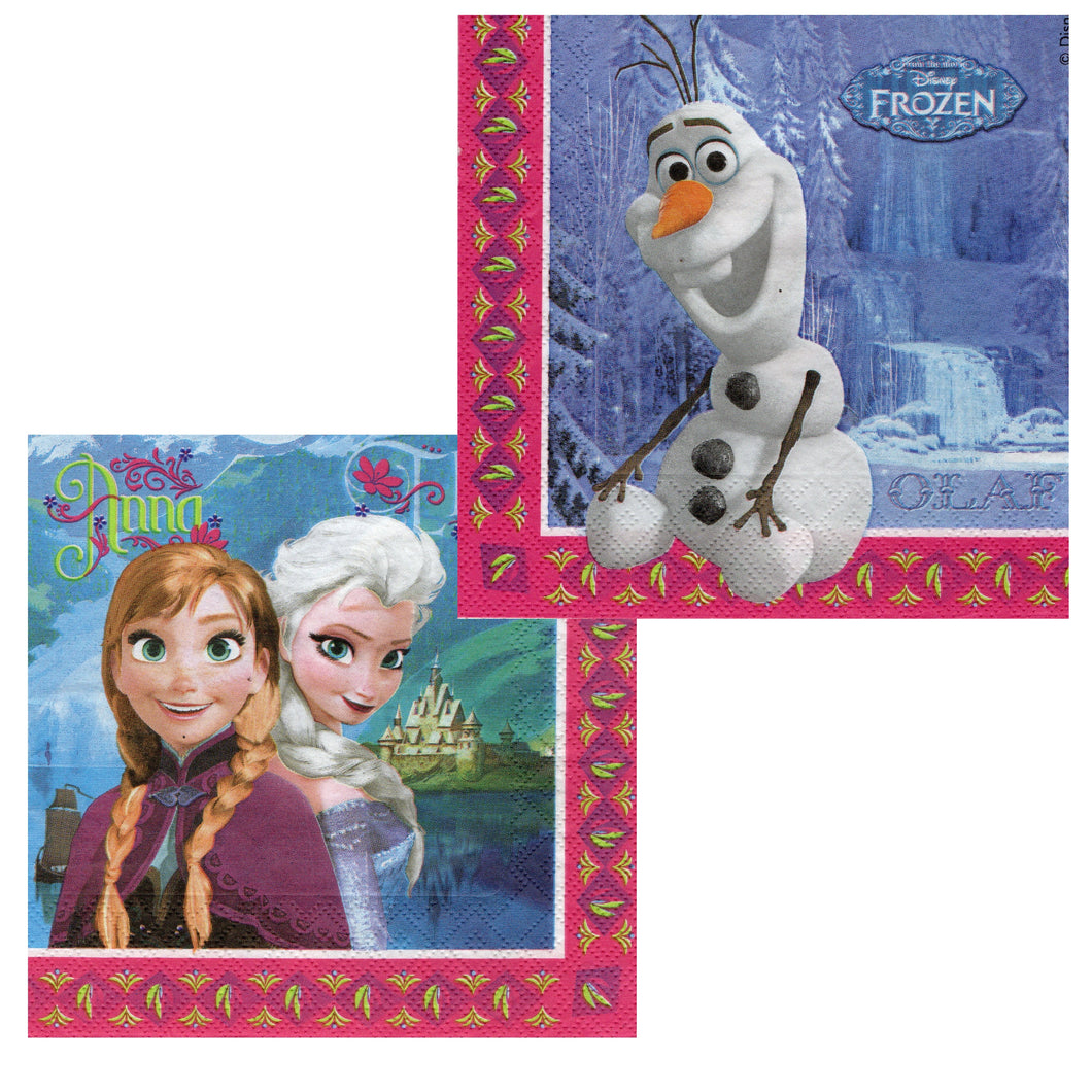 Set Servetele Party Frozen Regatul de Gheata 8 buc Regina Elsa Olaf si Printesa Ana 33x33 cm