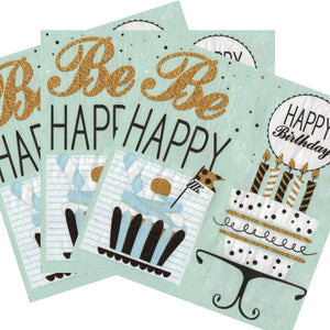 Servetele Decorative de Masa de Aniversare Pachet 20 Be Happy Birthday 33x33 cm Party