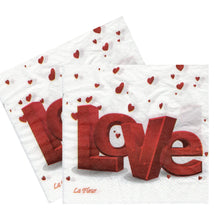 Încărcați imaginea în Galerie, Servetele de Masa cu Dragoste Pachet 20 Buc Red Love 33x33 cm
