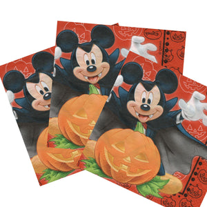 Servetele Decorative de Masa cu Globuri de Halloween Pachet 10 Buc Mickey si Minnie Mouse Sarbatoresc 33x33 cm Dracula Disney