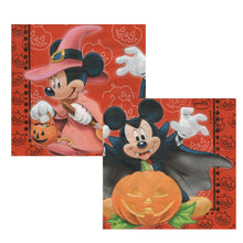 Încărcați imaginea în Galerie, Servetele Decorative de Masa cu Globuri de Halloween Pachet 10 Buc Mickey si Minnie Mouse Sarbatoresc 33x33 cm